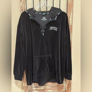 Justice fleece zip up hoodie jacket